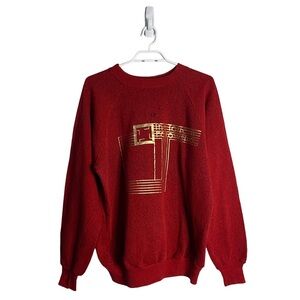 Rare Vintage Red Panill Fleece Crewneck Sweatshirt-"The Taliesin Fellowship"
